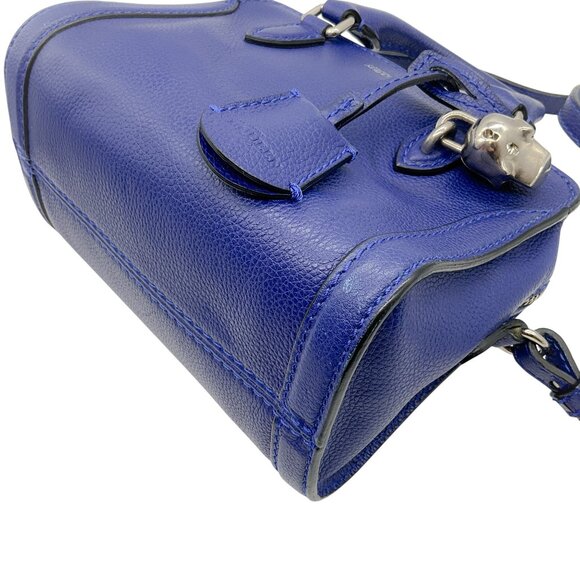 Alexander McQueen Blue Leather Mini Padlock Two Way Bag - Picture 4 of 10